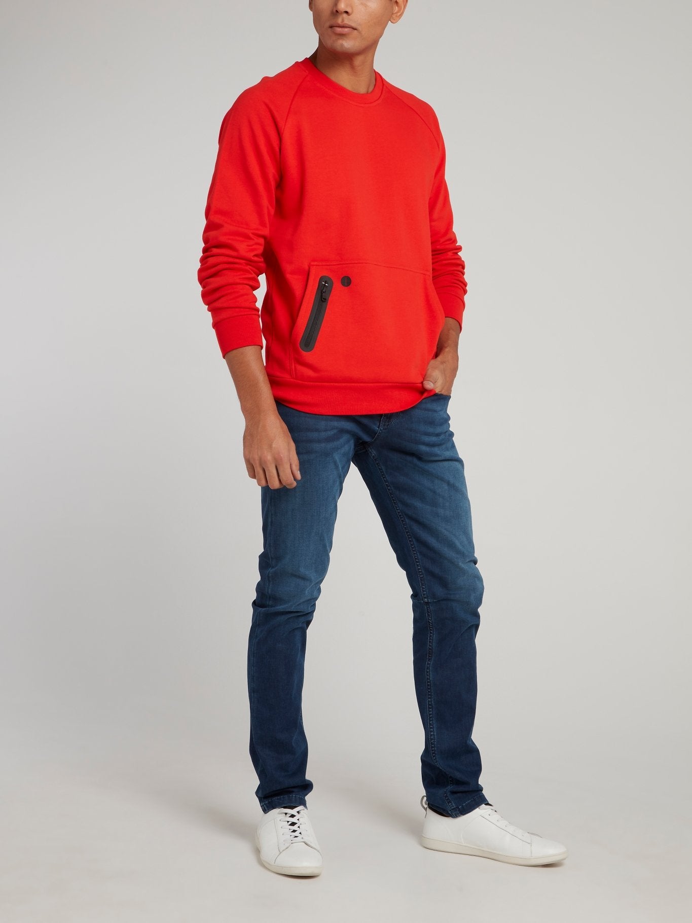 Red Rear Logo Print Sweatshirt
