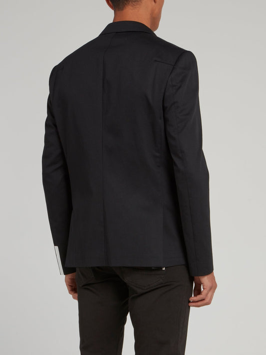 Черный пиджак с цветными вставками