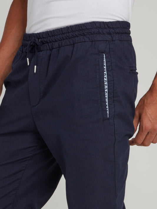 Navy Drawstring Active Trousers