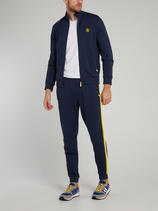 Navy Side Stripe Fleece Pants