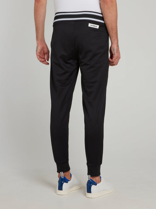 Black Striped Waistband Active Pants