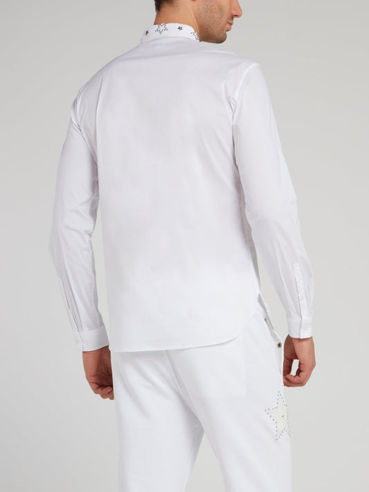 White Star Embellished Collar Shirt