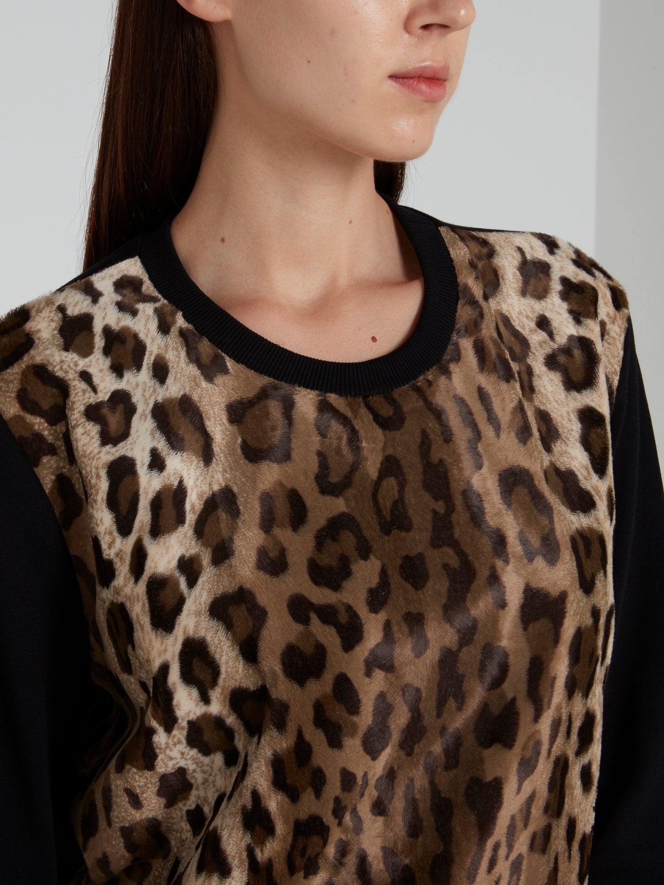 Black Leopard Print Sweatshirt