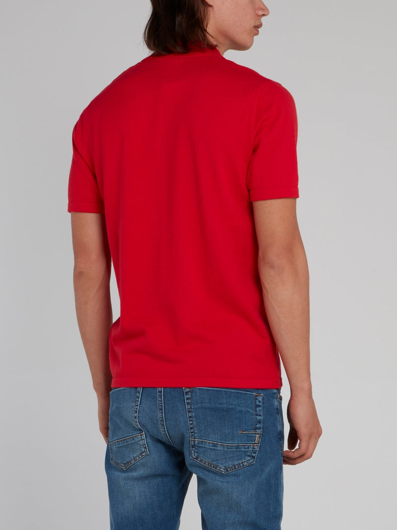 Красная рубашка поло с логотипом