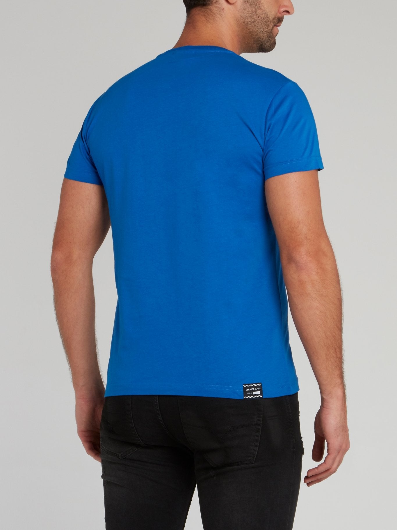 Синяя футболка из джерси с принтом Bernini