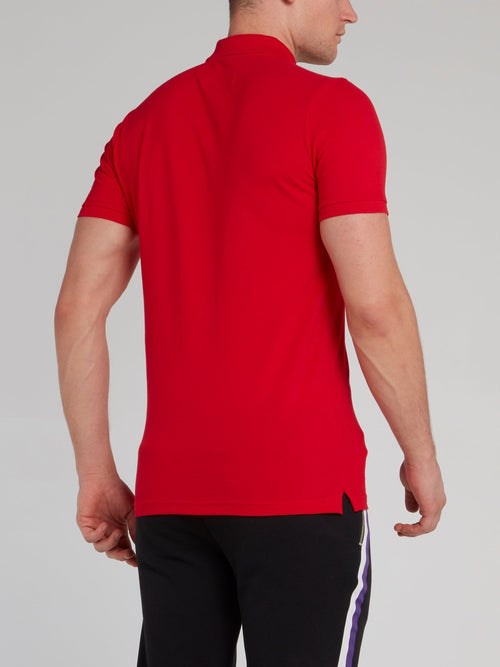 Красная рубашка поло с логотипом