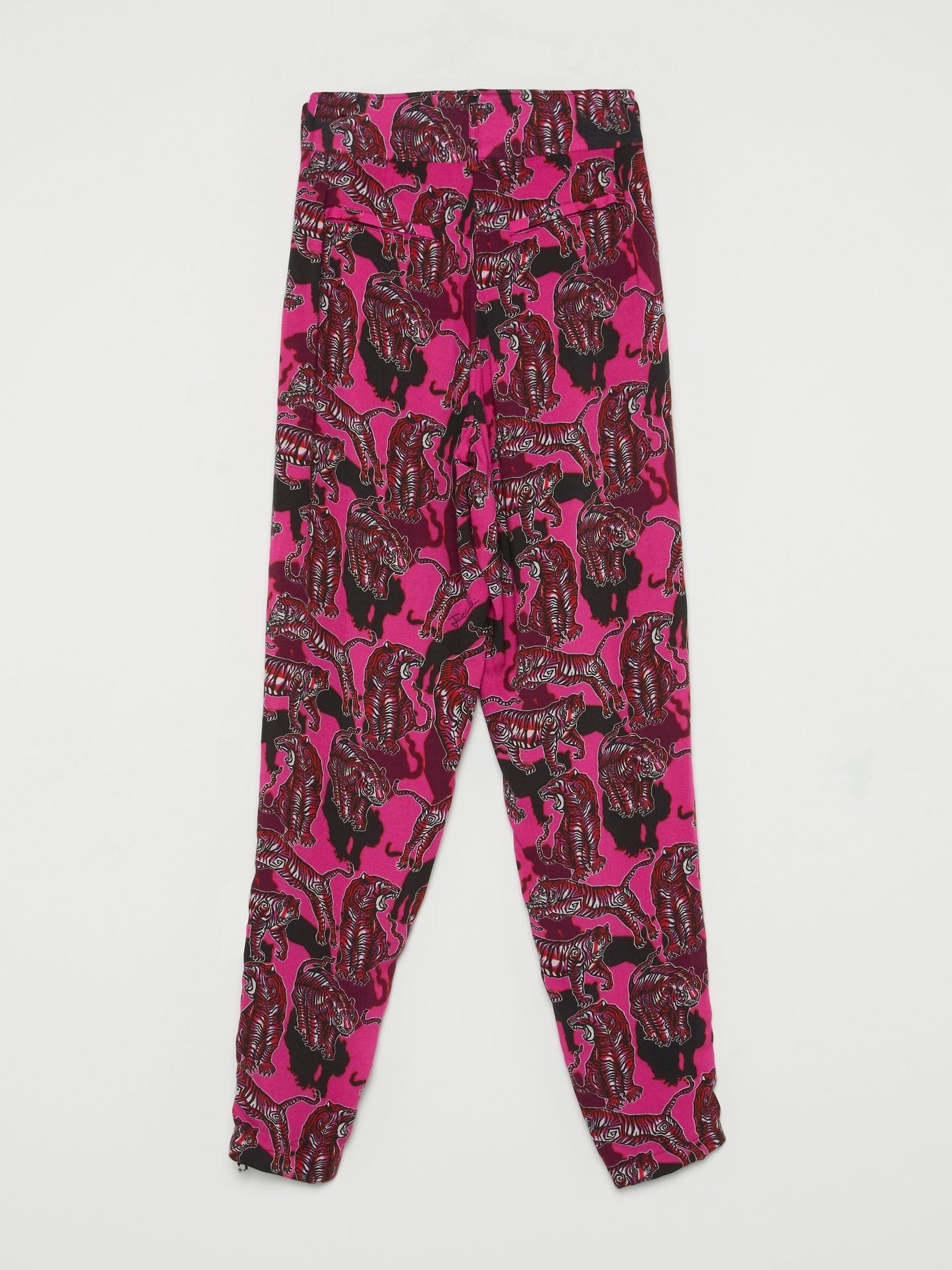 Розовые брюки с изображением тигров
