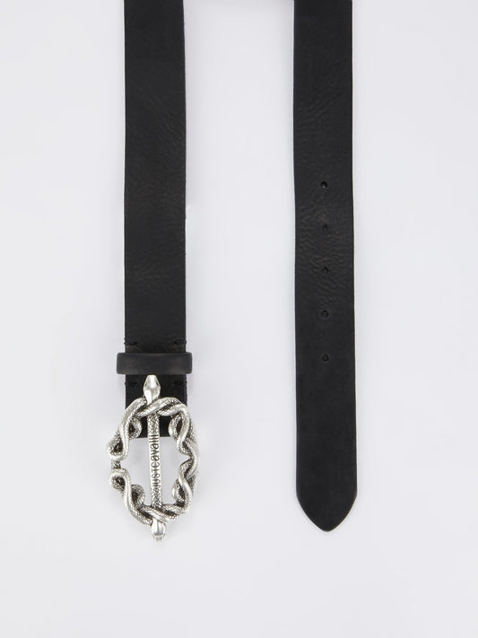 Black Crystal Monogram Leather Belt Bag – Maison-B-More Global Store