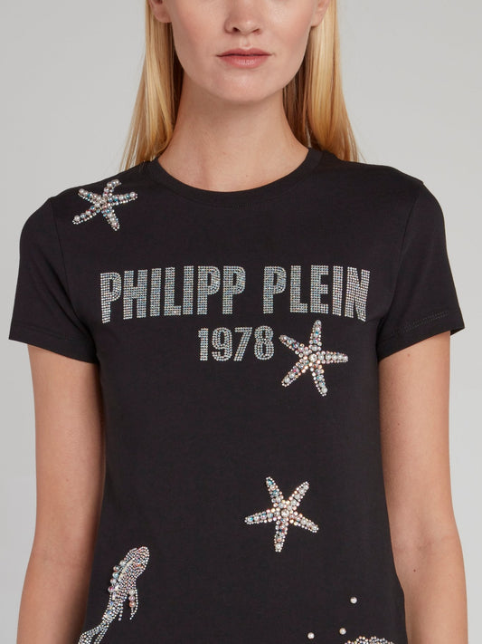 PP1978 Black Studded Ocean T-Shirt