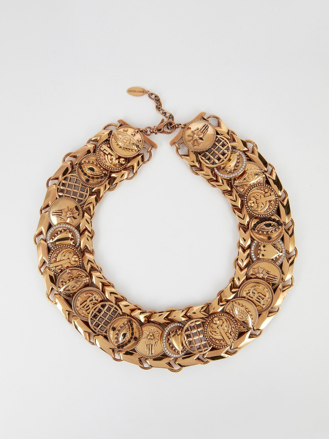 Brass Embellished Link Necklace