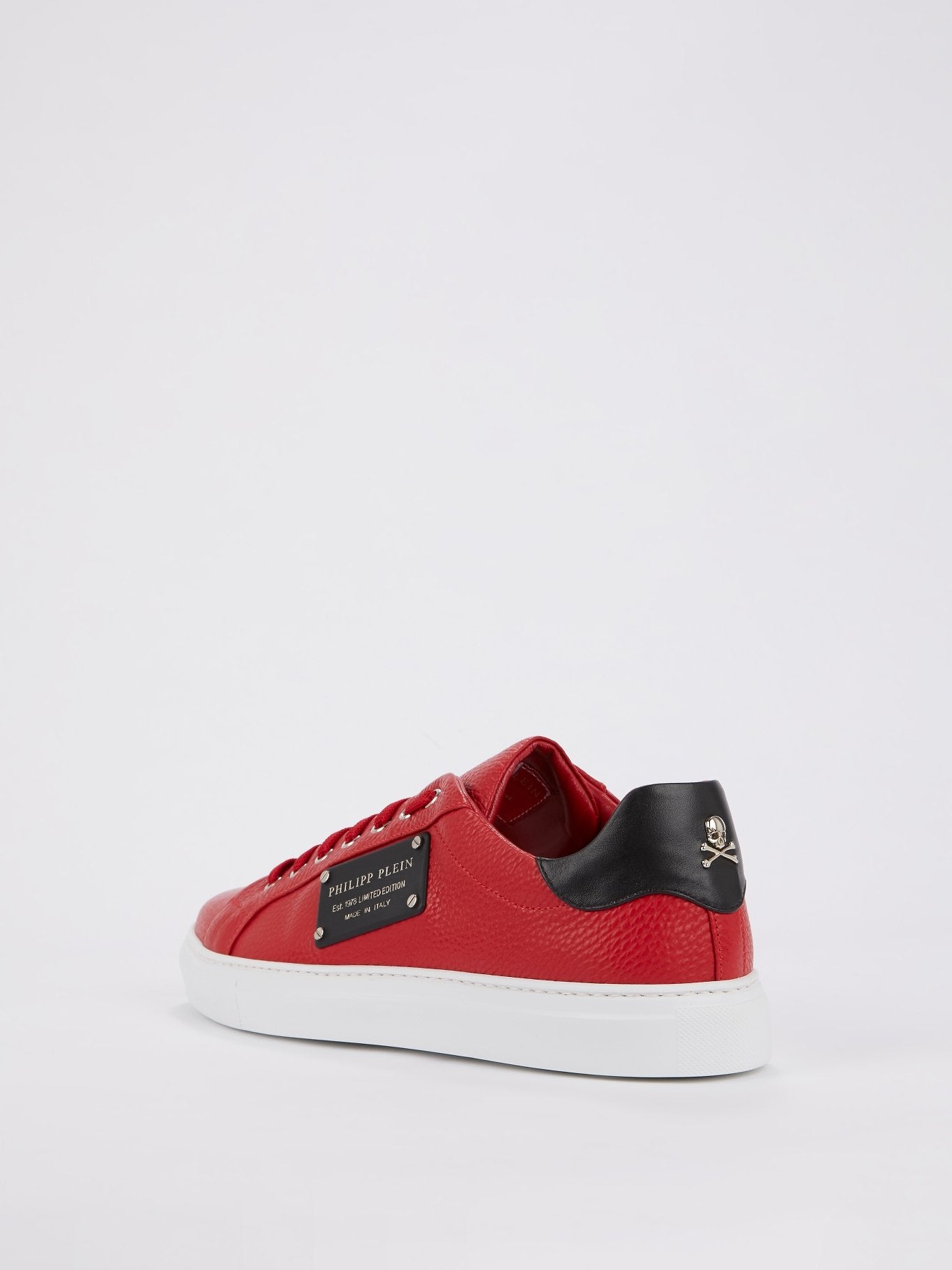 Red Low Top Leather Sneakers