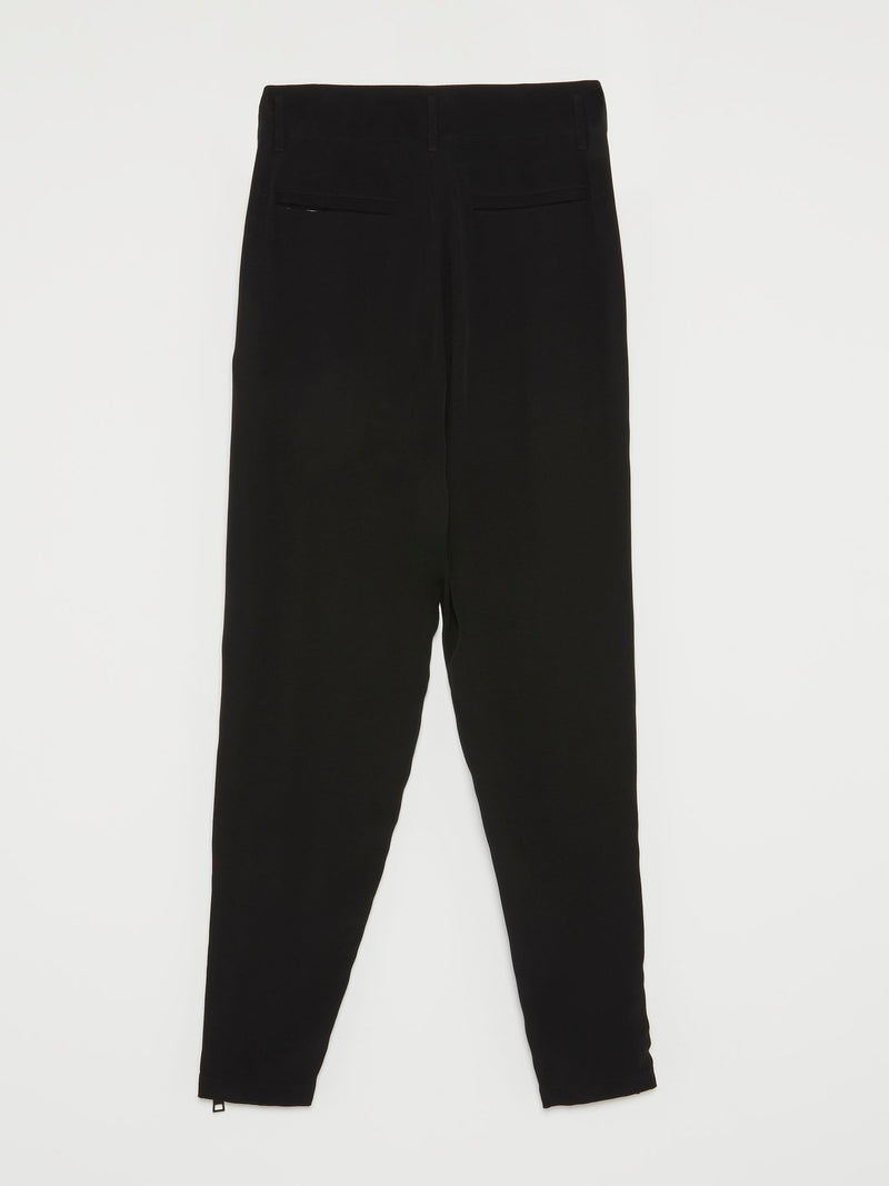 Черные брюки-алладины с молнией сбоку
