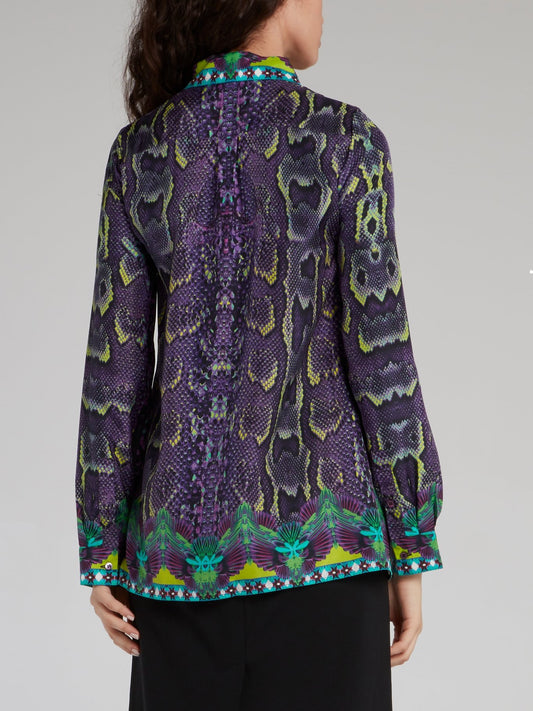 Jacquard Print Long Sleeve Shirt