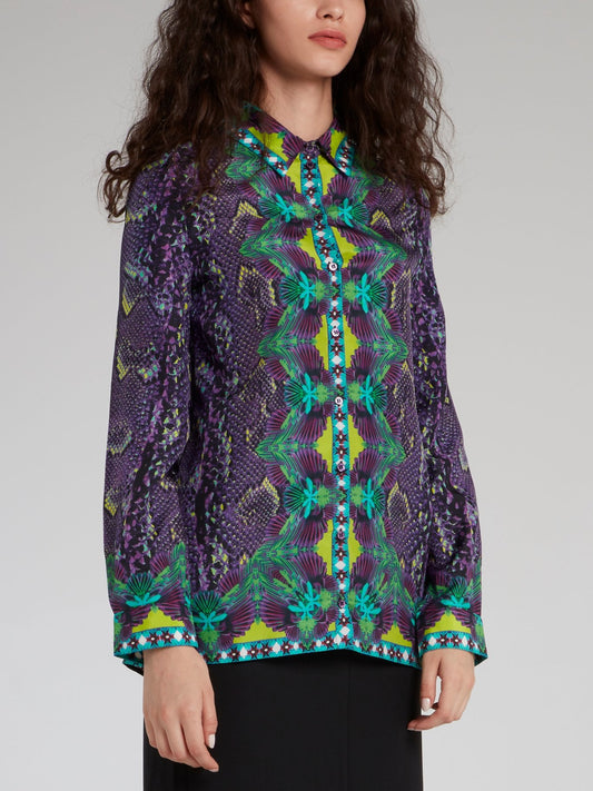 Jacquard Print Long Sleeve Shirt