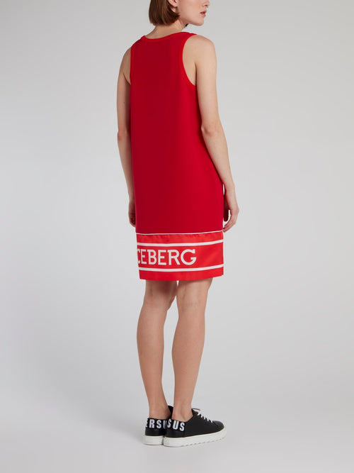 Красная платье-майка с логотипом
