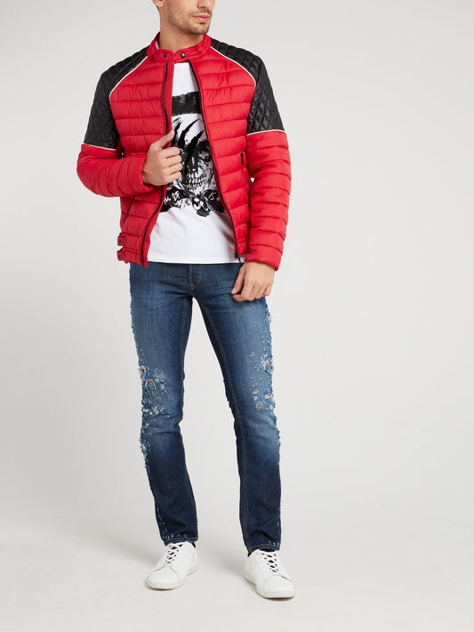 Red Quilted Sports Jacket