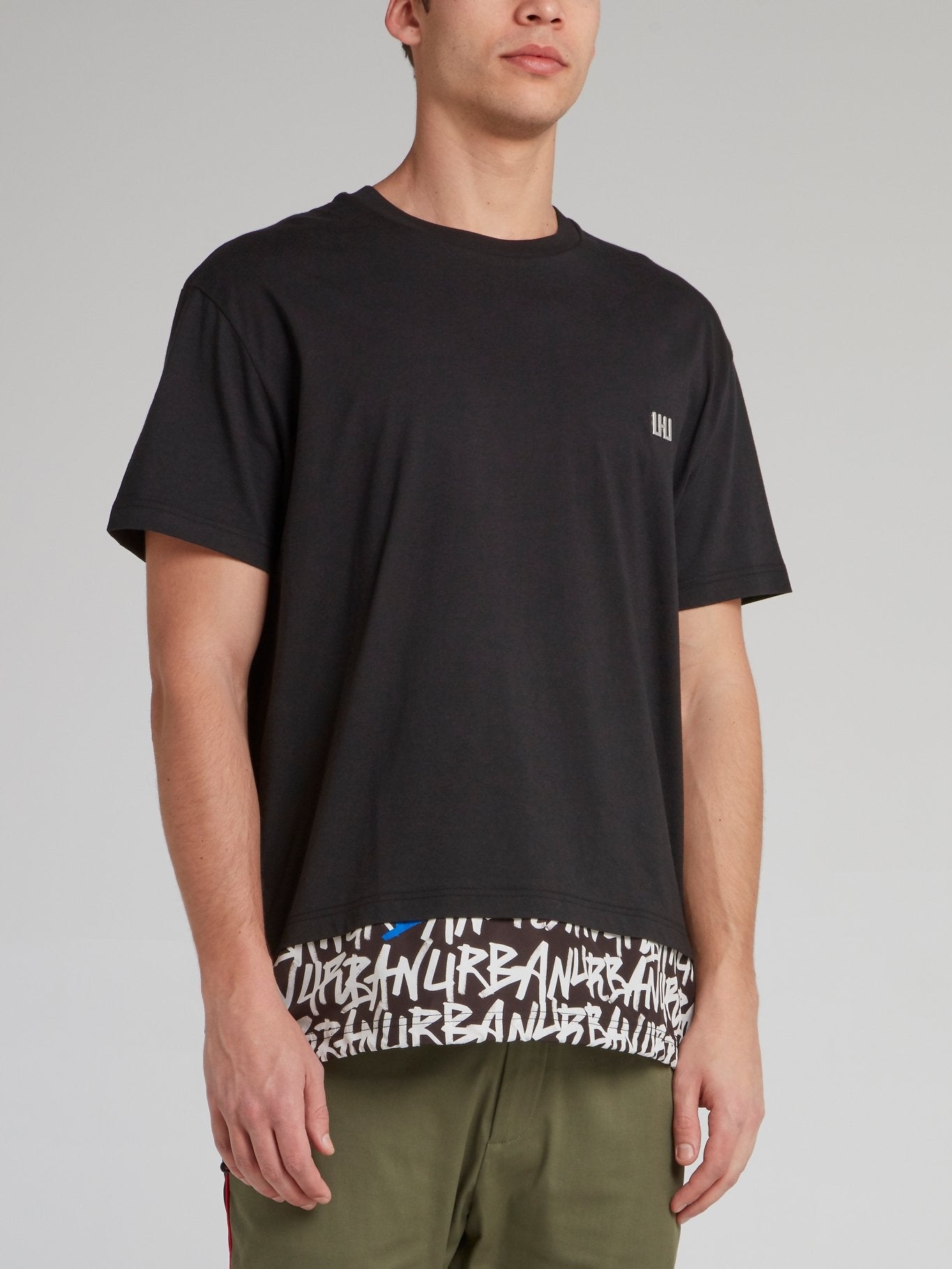 Black Double Layered Oversized T-Shirt