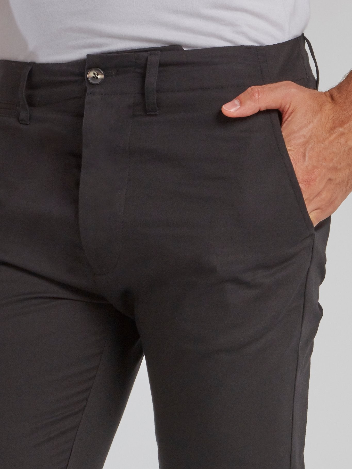Dark Grey Slim Fit Chino Pants