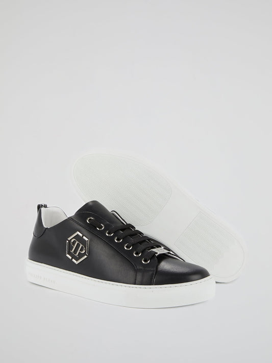 Black Monogram Low Top Sneakers