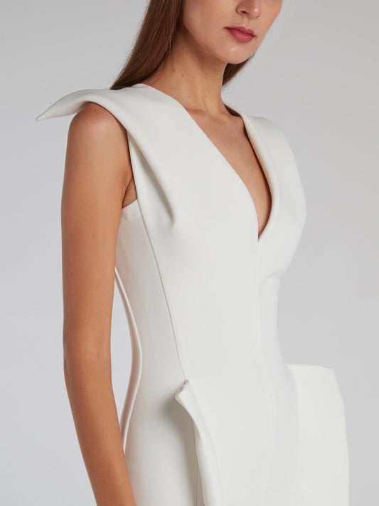 White Diamond Cut Cocktail Dress