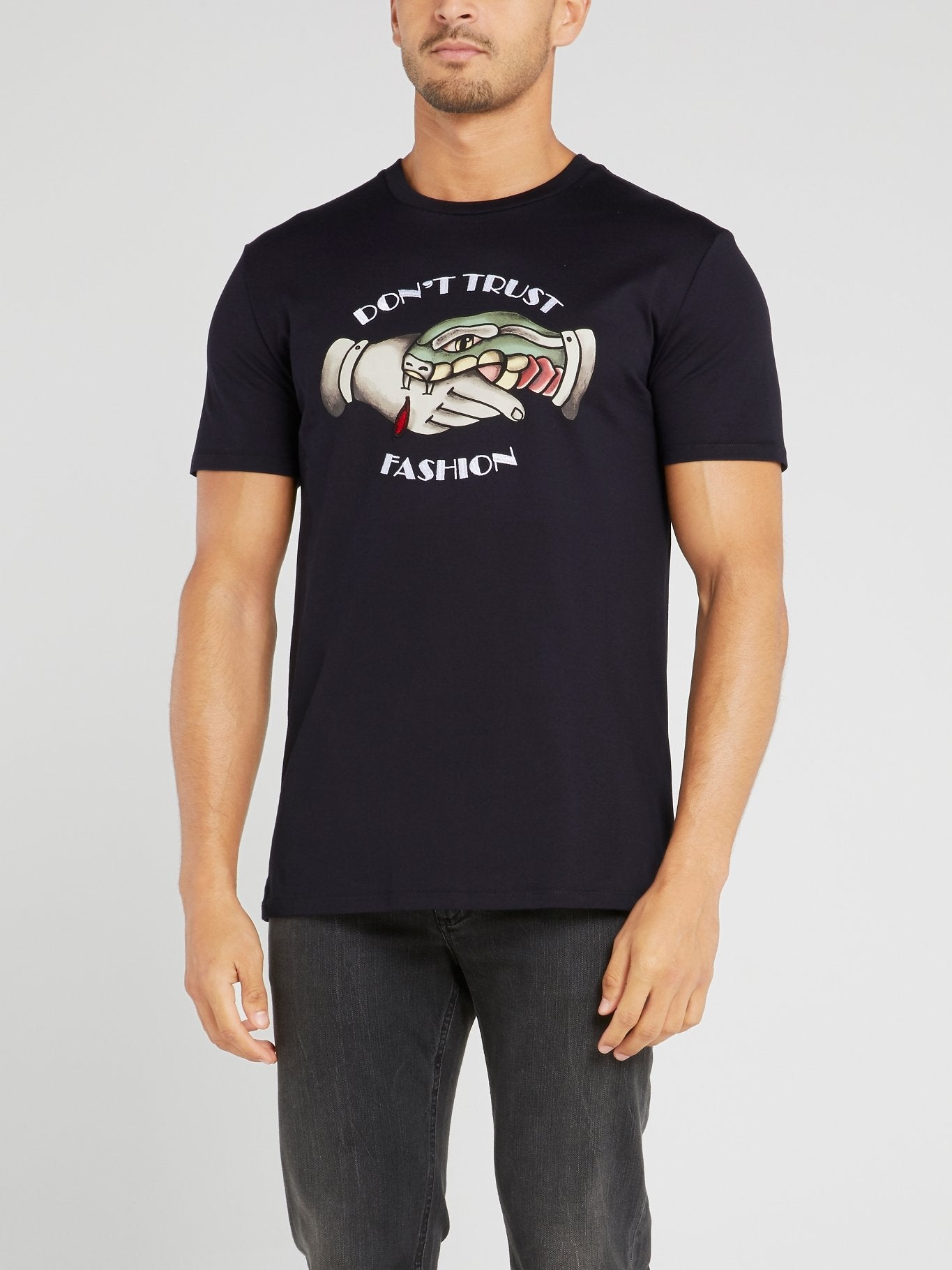 Navy Statement Cotton T-Shirt