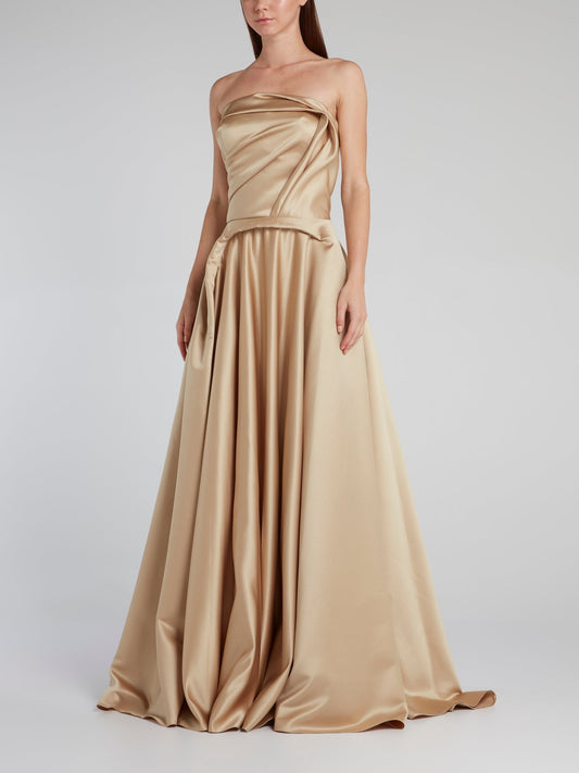 Gold Sculpted Mikado Gown