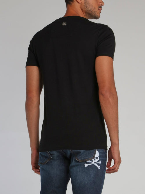 Black Embellished Skull T-Shirt