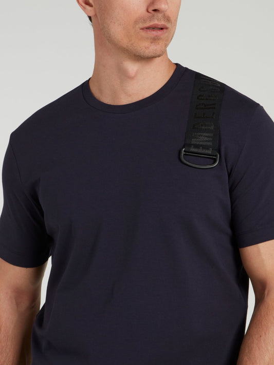 Navy Logo Strap T-Shirt