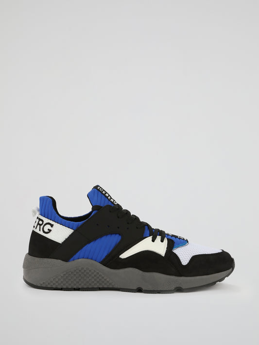 Blue Perforated Panel Active Sneakers