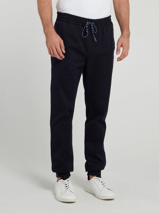 Navy Drawstring Cotton Pants