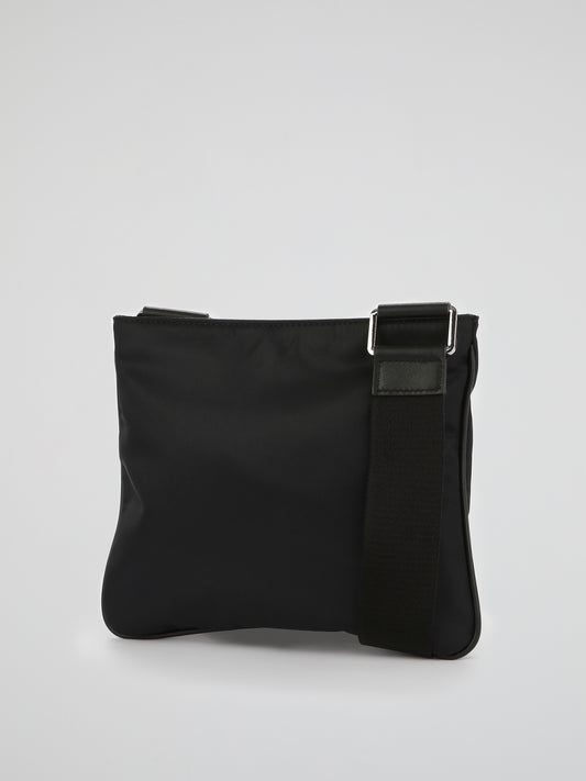 Black Contrast Logo Print Sling Bag