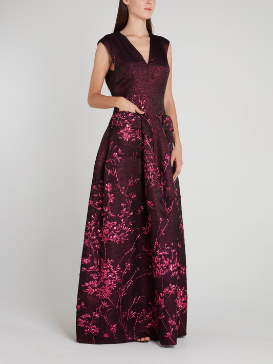 Purple Pocket Detail Maxi Dress