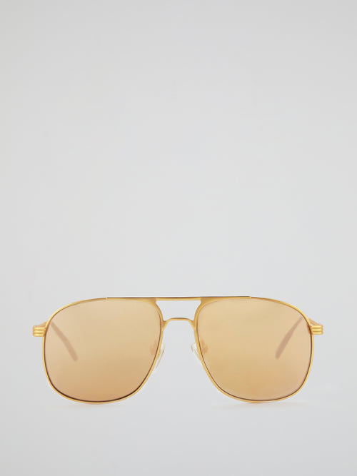 Brown Snatch Matte Aviator Sunglasses