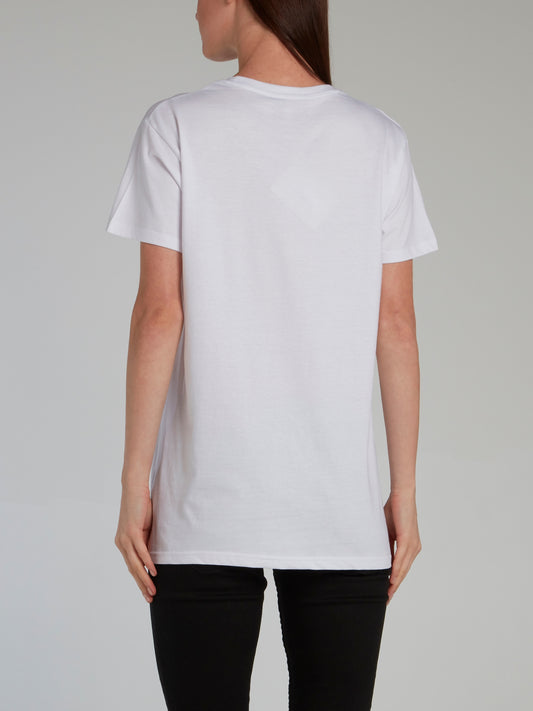 Do Disturb Print White T-Shirt