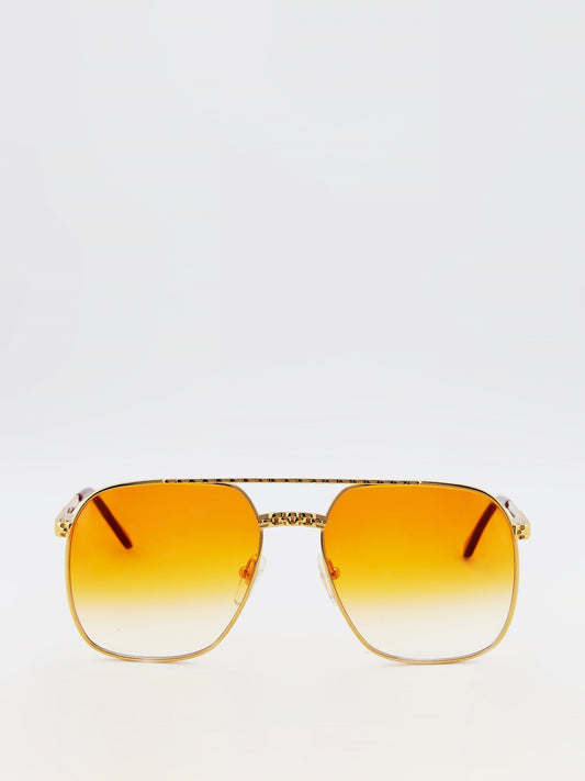 Orange Gradient Oversized Sunglasses