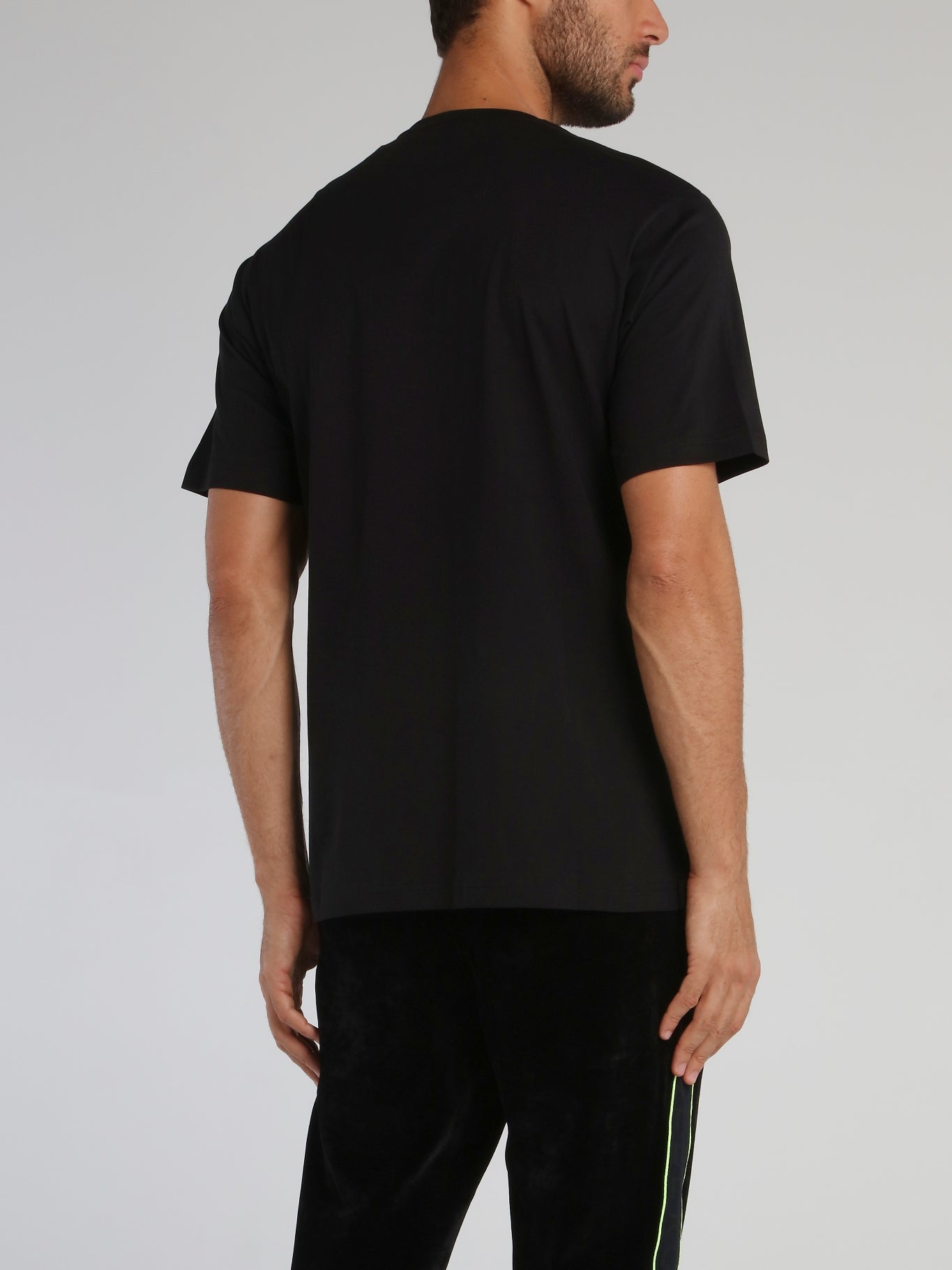 Black Statement Print Cotton T-Shirt