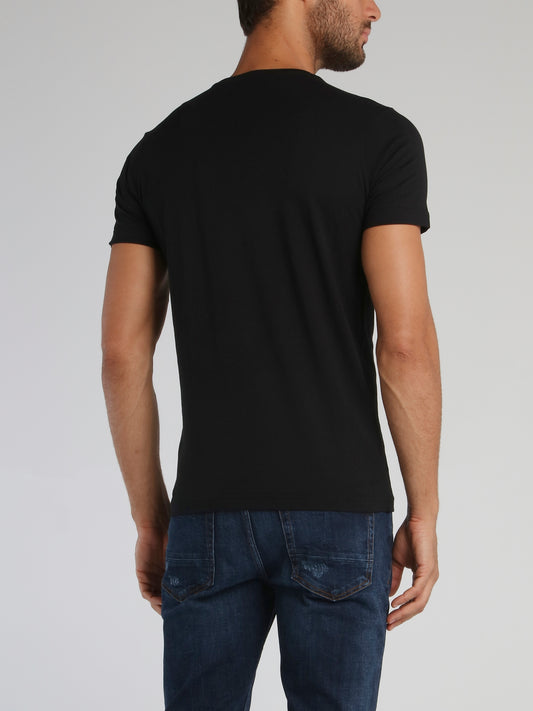 Black T-Shirt With Embroidered Logo