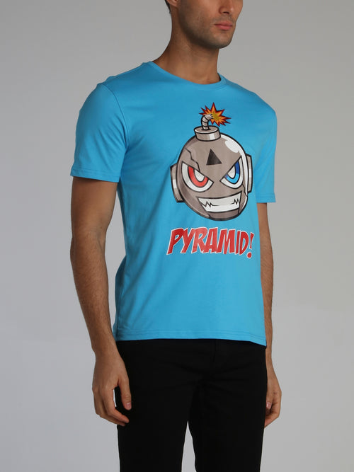 blue black pyramid shirt