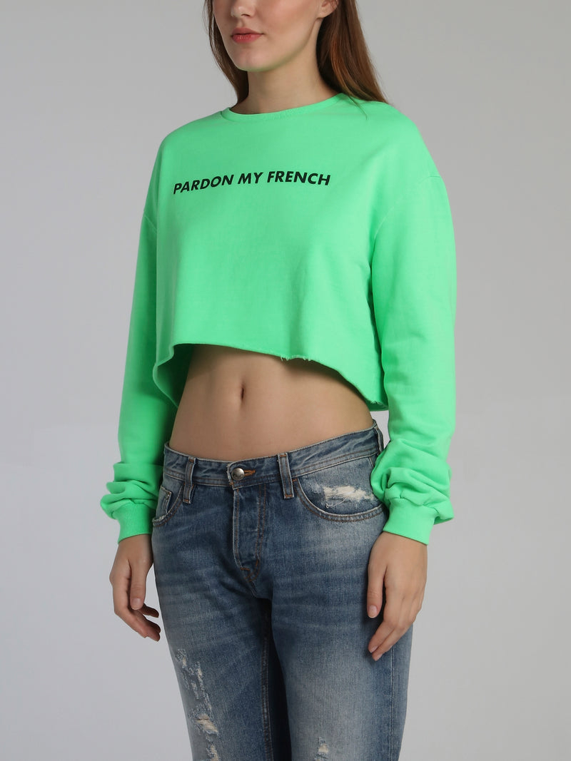 Cropped neon outlet sweatshirt