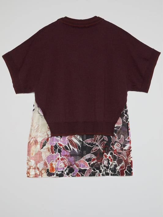 Floral Print Overlay Top