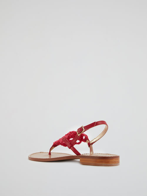 Susanna Crochet Flat Sandals