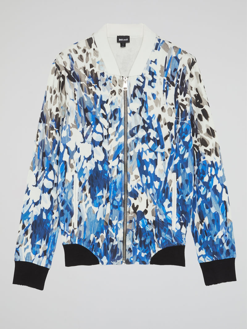 Blue Abstract Print Jacket