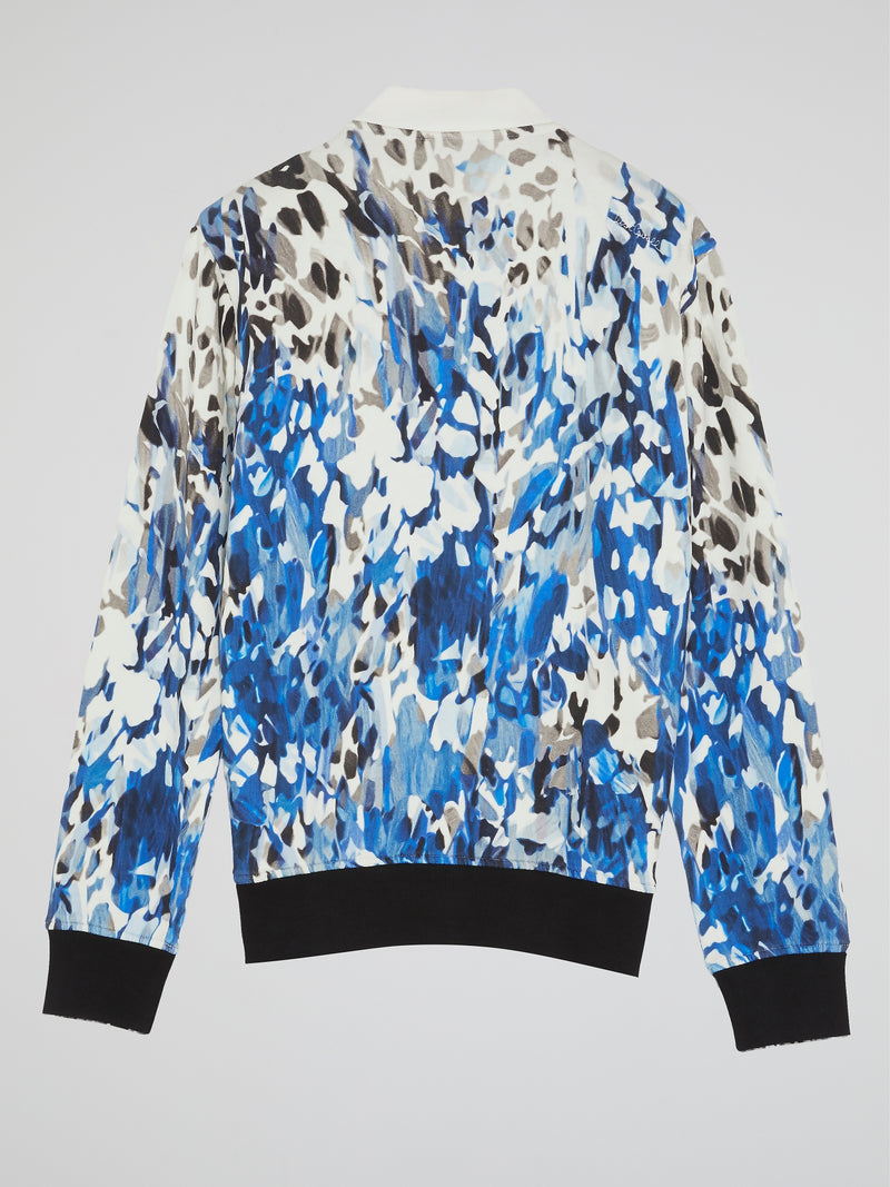 Blue Abstract Print Jacket