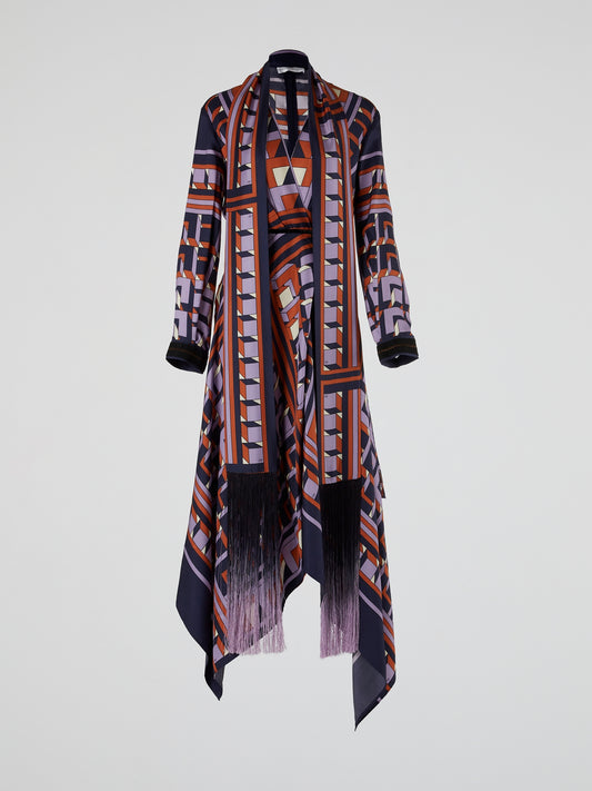 Printed Silk Twill Midi Dress