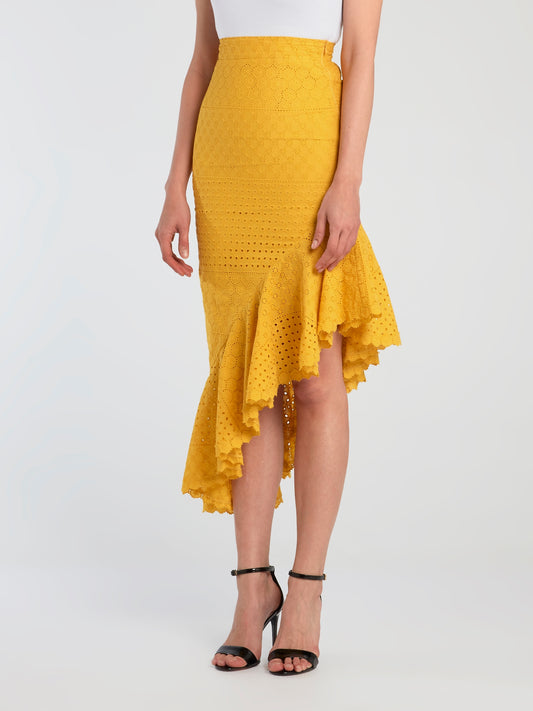 Yellow Asymmetric Mermaid Skirt
