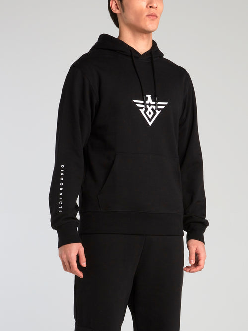 Black Monogram Drawstring Hoodie – Maison-B-More Global Store