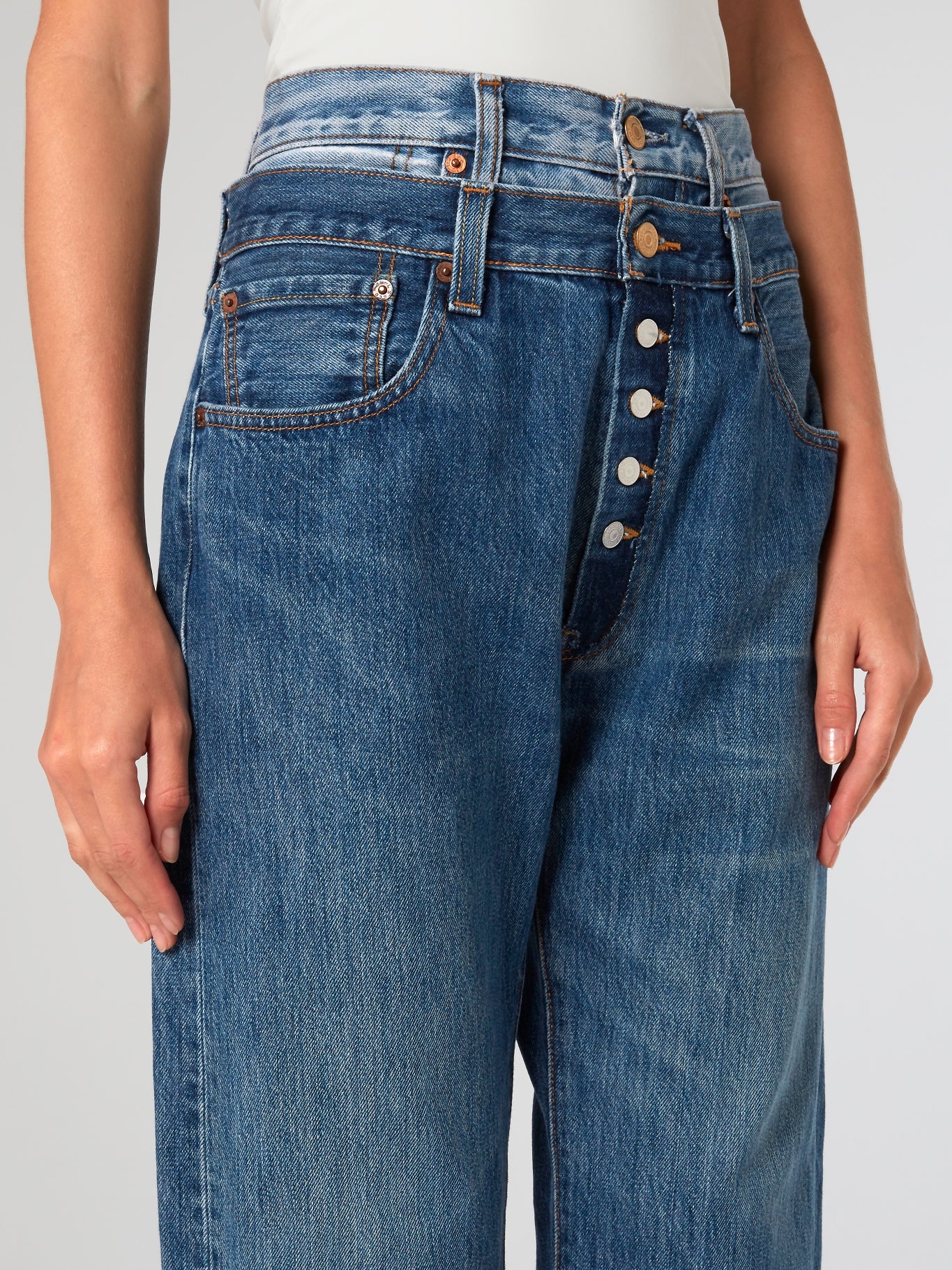 Double Waist Cropped Jeans – Maison-B-More Global Store