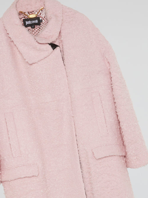 Pink Fur Trench Coat