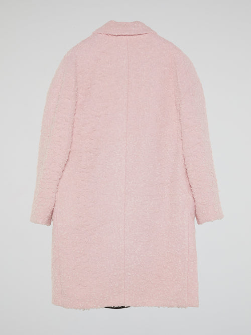 Pink Fur Trench Coat