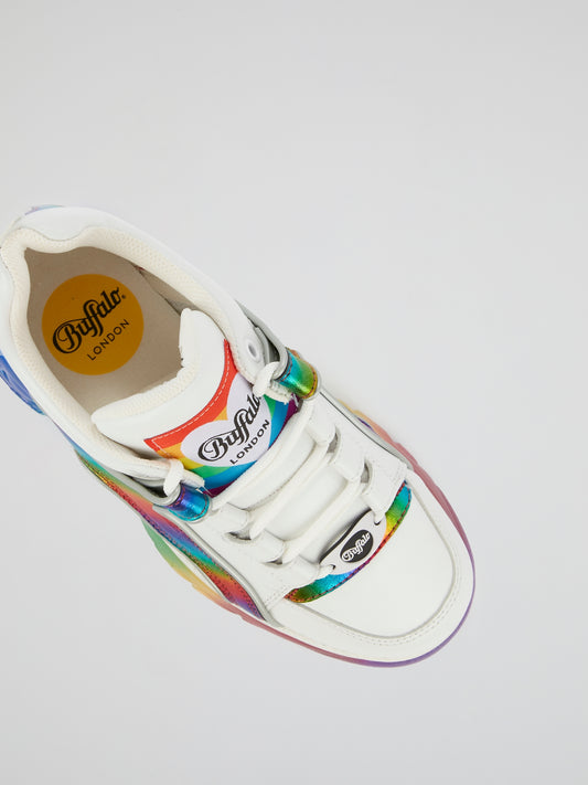 Rainbow Print Platform Sneakers